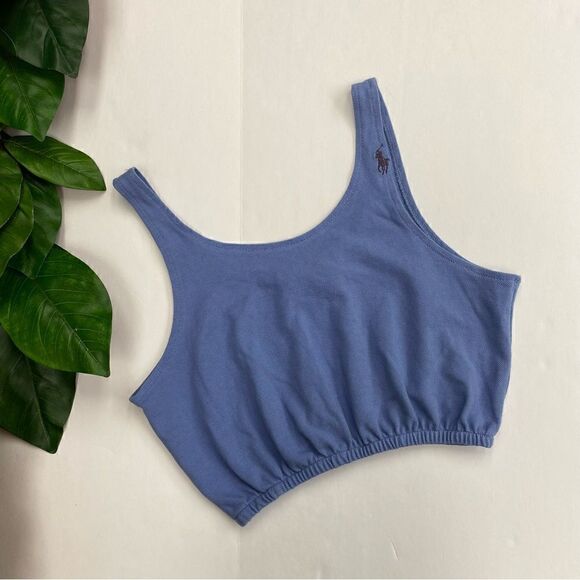 Urban Renewal Remade Button-Down Polo Vintage Tank Top Cropped Size M/L - Picture 2 of 9